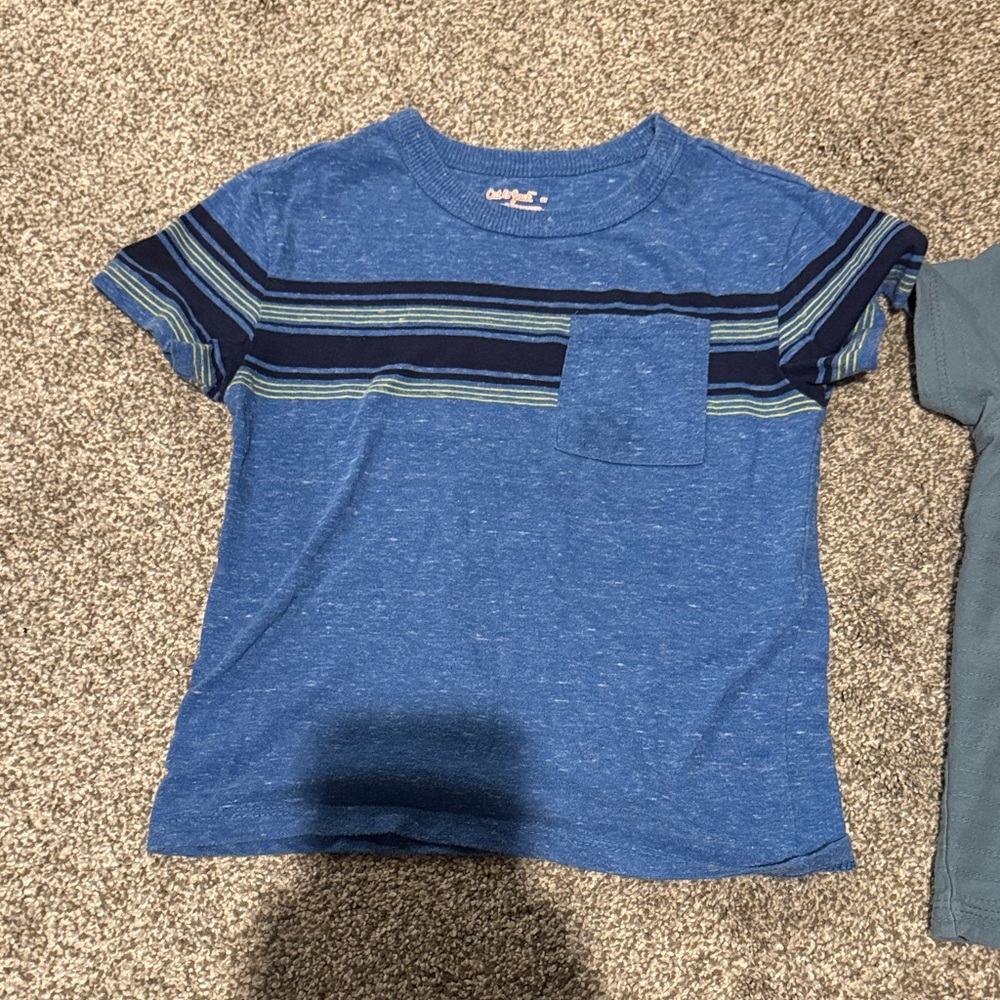 Cat & Jack Blue Striped and Solid Teal Kids Tees - Picture 3 of 4